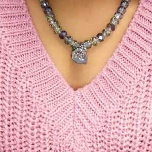 Purple shaded necklace/earrings